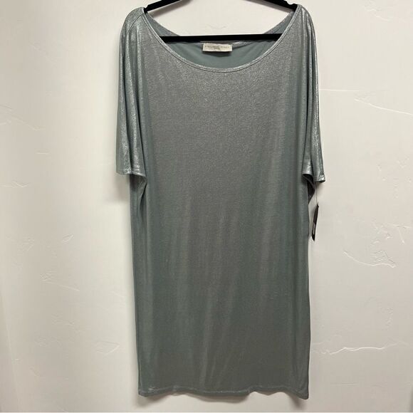 Stella McCartney Dresses & Skirts - Stella McCartney off the shoulder dress size 46. Metallic silver. New with tags.